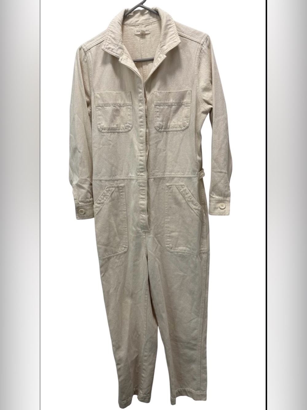 Tradlands Cream Long Sleeve Button Down Overalls Sz(M)